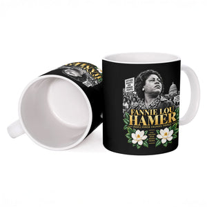 Fannie Lou Hamer Civil Rights Ceramic Mug Voting Rights Activist Magnolia Flowers Art