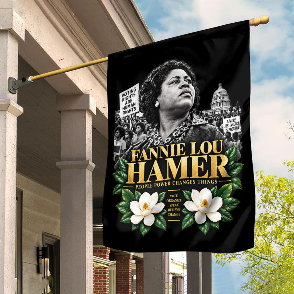 Fannie Lou Hamer Civil Rights Garden Flag Voting Rights Activist Magnolia Flowers Art
