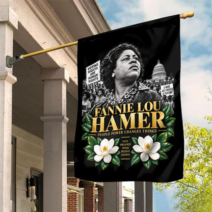 Fannie Lou Hamer Civil Rights Garden Flag Voting Rights Activist Magnolia Flowers Art