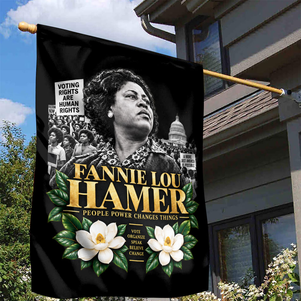 Fannie Lou Hamer Civil Rights Garden Flag Voting Rights Activist Magnolia Flowers Art