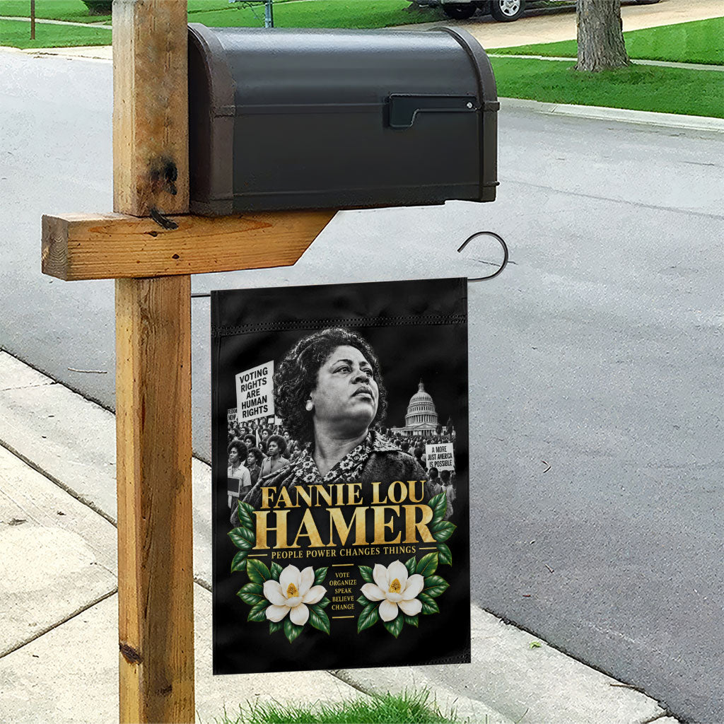 Fannie Lou Hamer Civil Rights Garden Flag Voting Rights Activist Magnolia Flowers Art