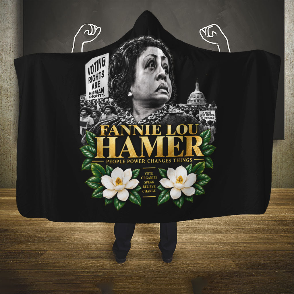 Fannie Lou Hamer Civil Rights Hooded Blanket Voting Rights Activist Magnolia Flowers Art