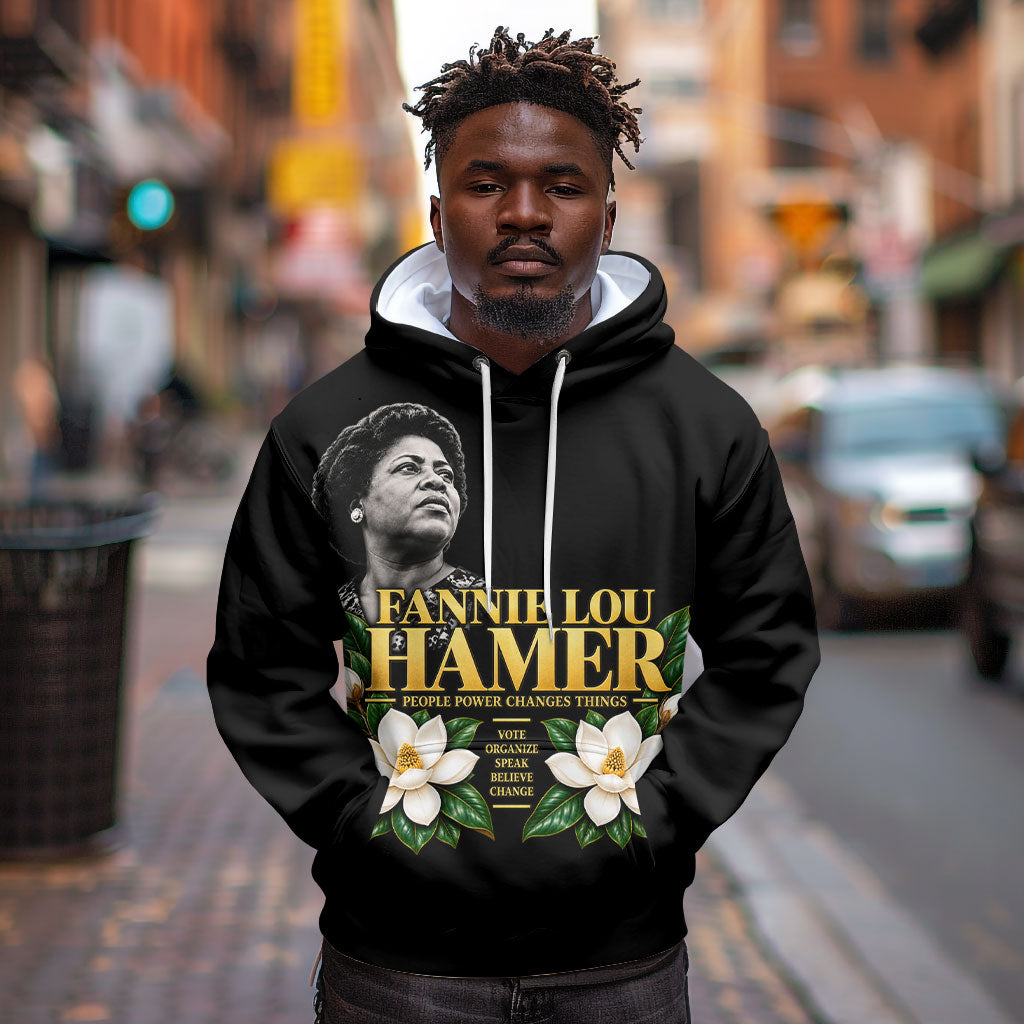 Fannie Lou Hamer Civil Rights Hoodie Voting Rights Activist Magnolia Flowers Art