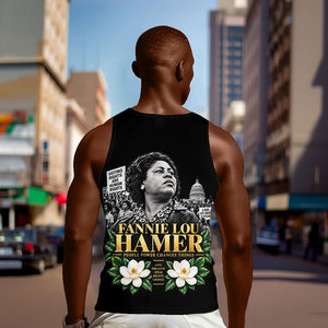 Fannie Lou Hamer Civil Rights Men Tank Top Voting Rights Activist Magnolia Flowers Art