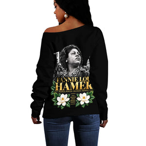 Fannie Lou Hamer Civil Rights Off Shoulder Sweater Voting Rights Activist Magnolia Flowers Art