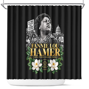 Fannie Lou Hamer Civil Rights Shower Curtain Voting Rights Activist Magnolia Flowers Art