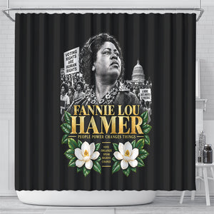 Fannie Lou Hamer Civil Rights Shower Curtain Voting Rights Activist Magnolia Flowers Art