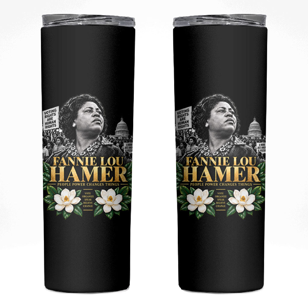 Fannie Lou Hamer Civil Rights Skinny Tumbler Voting Rights Activist Magnolia Flowers Art