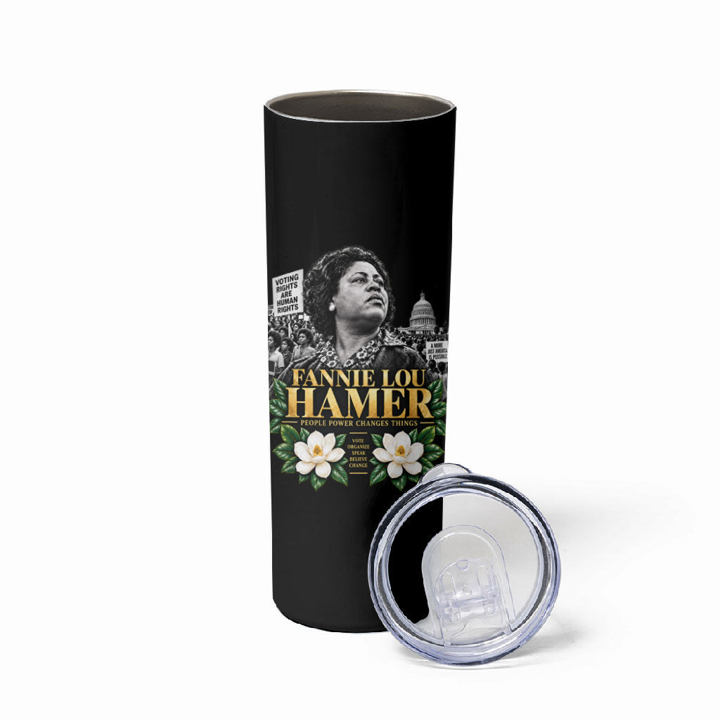Fannie Lou Hamer Civil Rights Skinny Tumbler Voting Rights Activist Magnolia Flowers Art
