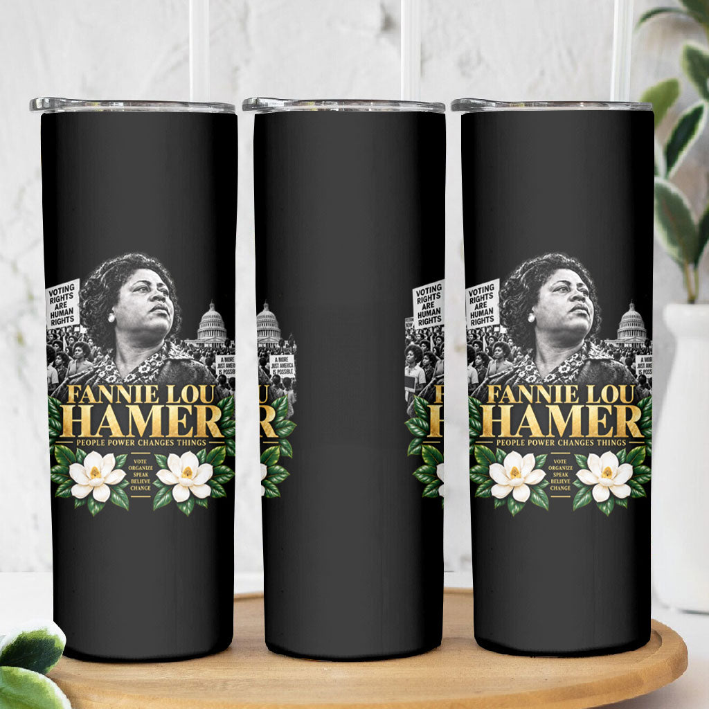Fannie Lou Hamer Civil Rights Skinny Tumbler Voting Rights Activist Magnolia Flowers Art