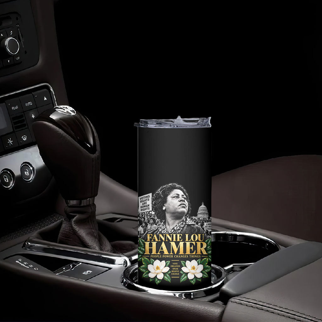 Fannie Lou Hamer Civil Rights Skinny Tumbler Voting Rights Activist Magnolia Flowers Art