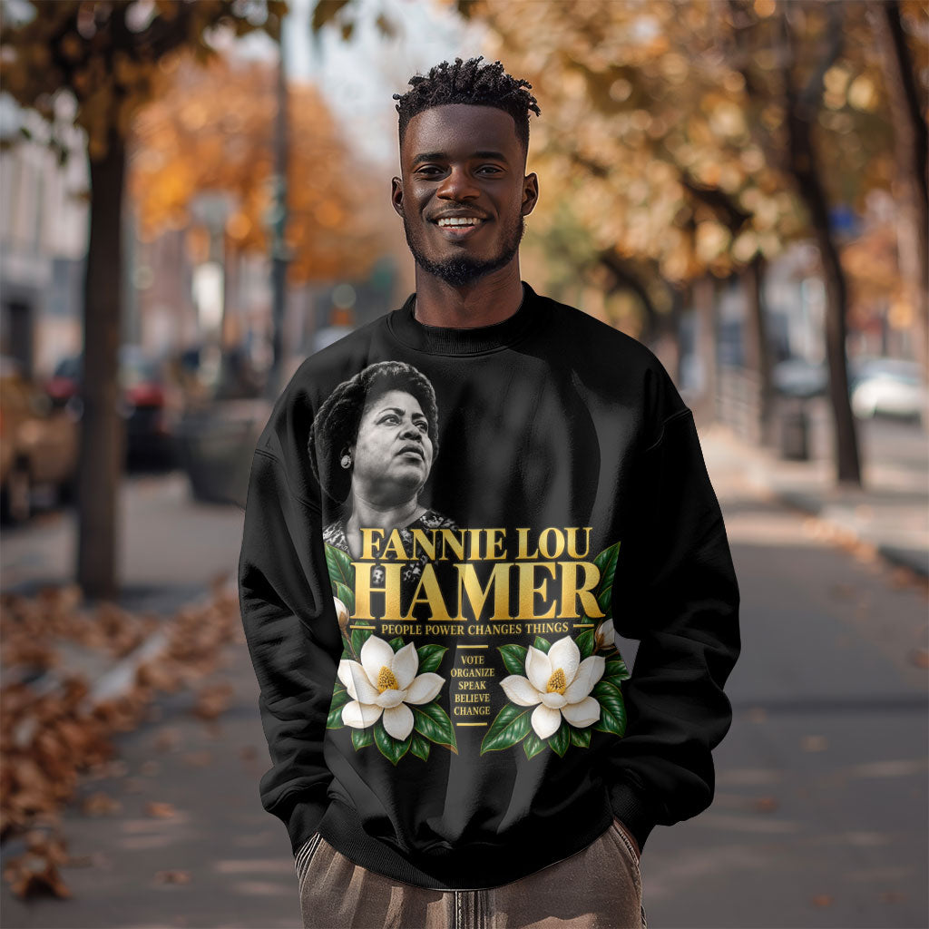 Fannie Lou Hamer Civil Rights Sweatshirt Voting Rights Activist Magnolia Flowers Art