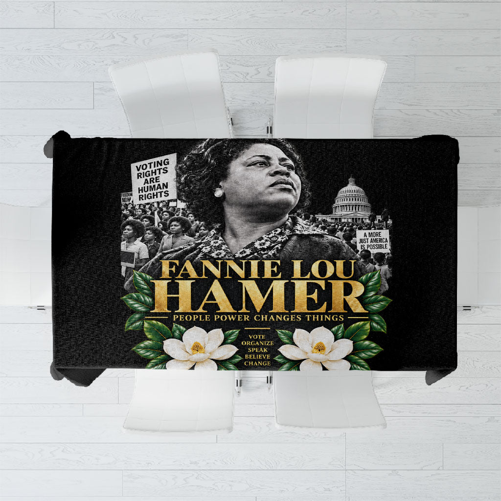 Fannie Lou Hamer Civil Rights Tablecloth Voting Rights Activist Magnolia Flowers Art