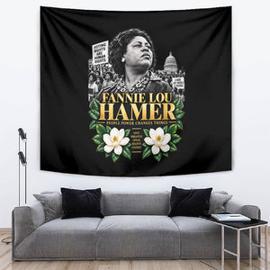 Fannie Lou Hamer Civil Rights Tapestry Voting Rights Activist Magnolia Flowers Art