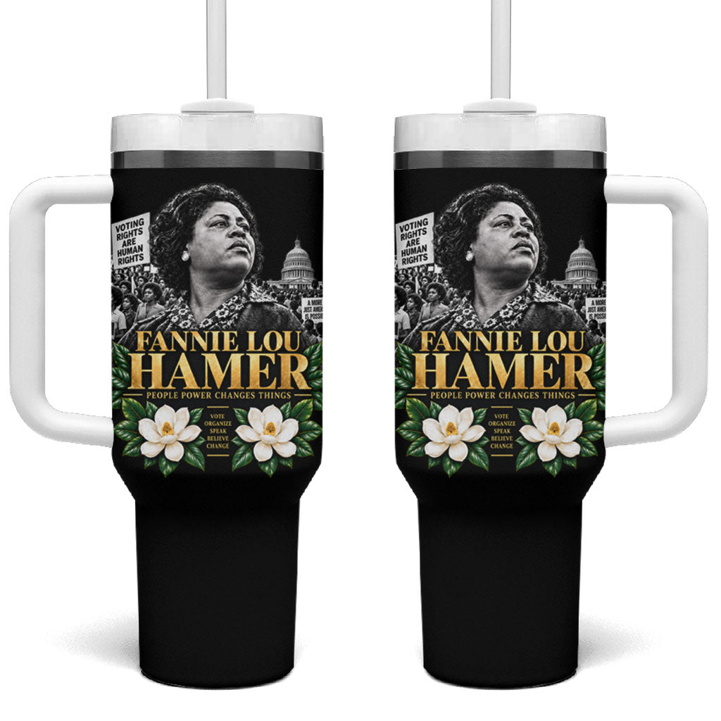 Fannie Lou Hamer Civil Rights Tumbler With Handle Voting Rights Activist Magnolia Flowers Art