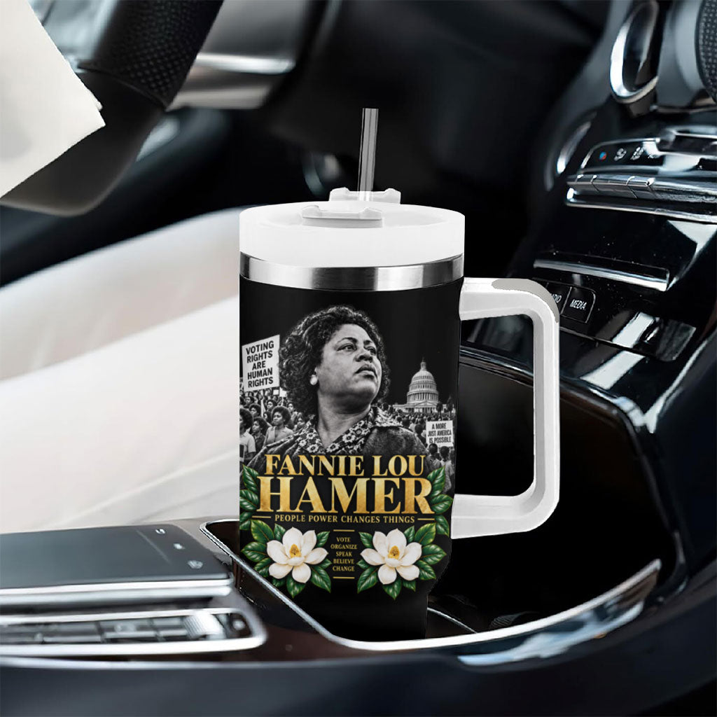 Fannie Lou Hamer Civil Rights Tumbler With Handle Voting Rights Activist Magnolia Flowers Art