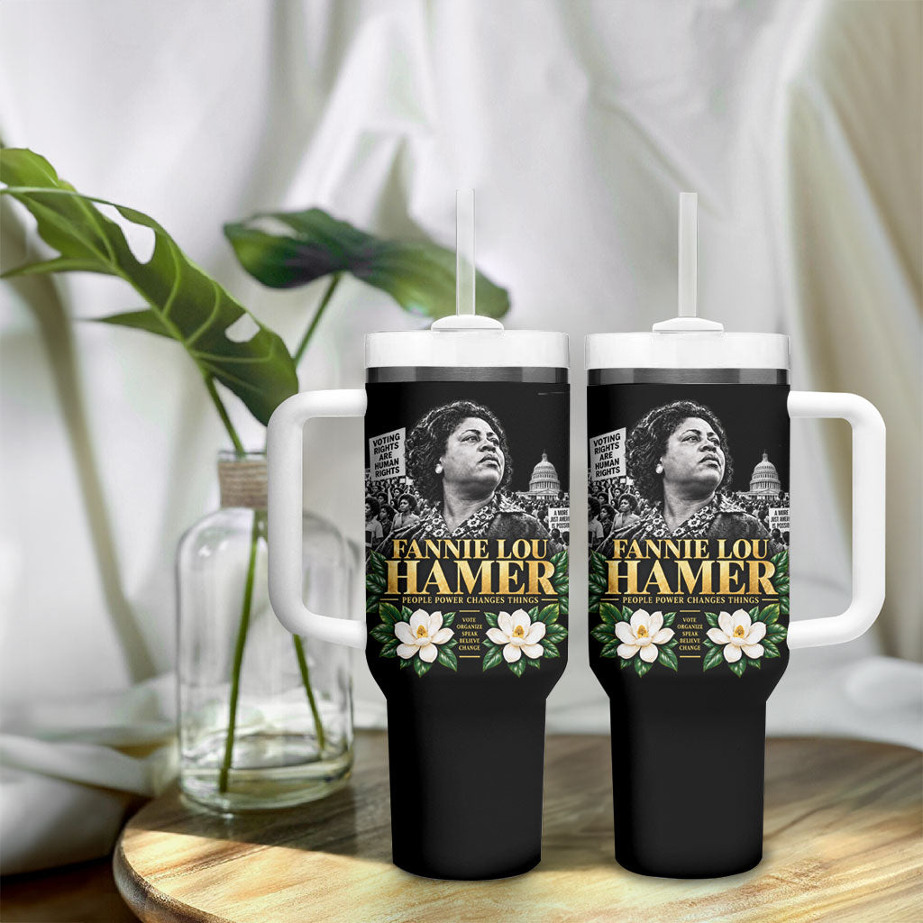 Fannie Lou Hamer Civil Rights Tumbler With Handle Voting Rights Activist Magnolia Flowers Art
