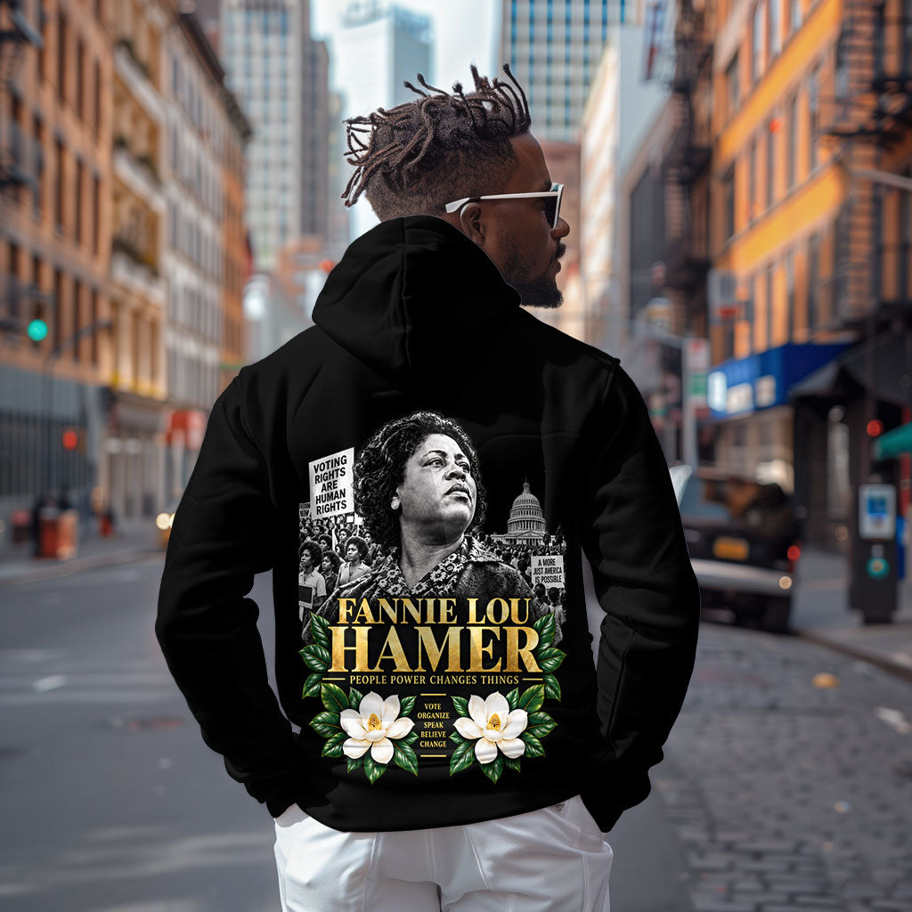 Fannie Lou Hamer Civil Rights Zip Hoodie Voting Rights Activist Magnolia Flowers Art