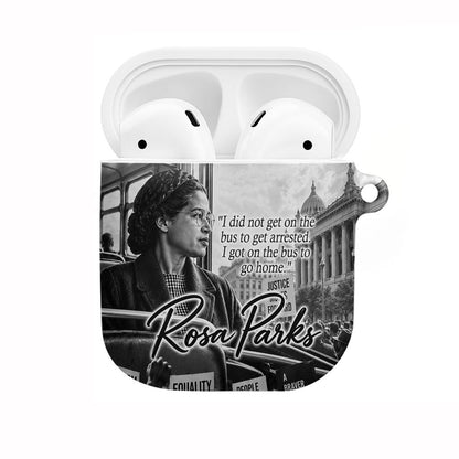 Rosa Parks Civil Rights AirPods Case Vintage Bus American Flag And Red Roses Tribute