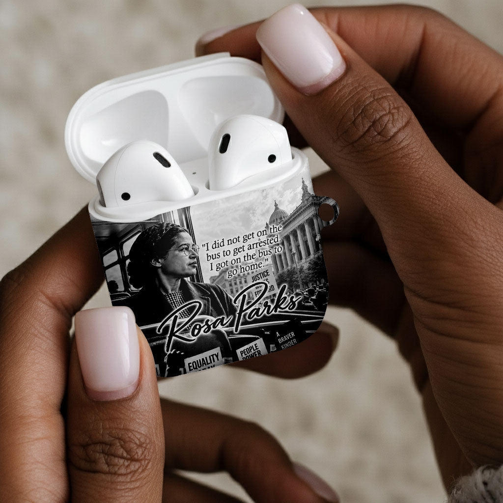 Rosa Parks Civil Rights AirPods Case Vintage Bus American Flag And Red Roses Tribute
