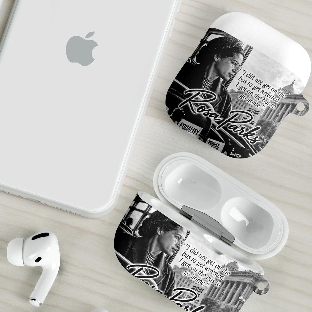 Rosa Parks Civil Rights AirPods Case Vintage Bus American Flag And Red Roses Tribute