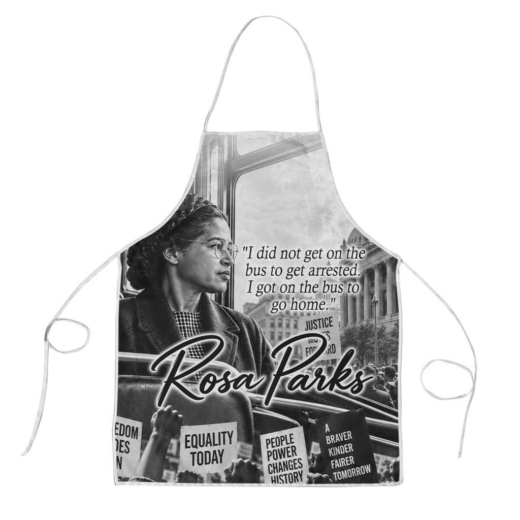 Rosa Parks Civil Rights Apron Vintage Bus American Flag And Red Roses Tribute