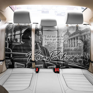 Rosa Parks Civil Rights Back Car Seat Cover Vintage Bus American Flag And Red Roses Tribute