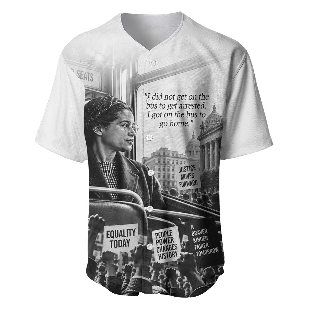 Rosa Parks Civil Rights Baseball Jersey Vintage Bus American Flag And Red Roses Tribute