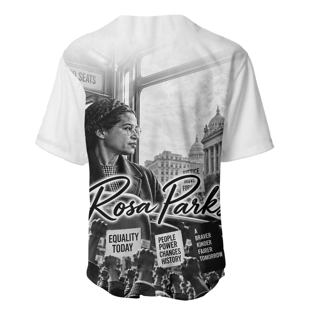 Rosa Parks Civil Rights Baseball Jersey Vintage Bus American Flag And Red Roses Tribute