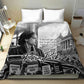 Rosa Parks Civil Rights Bedding Set Vintage Bus American Flag And Red Roses Tribute