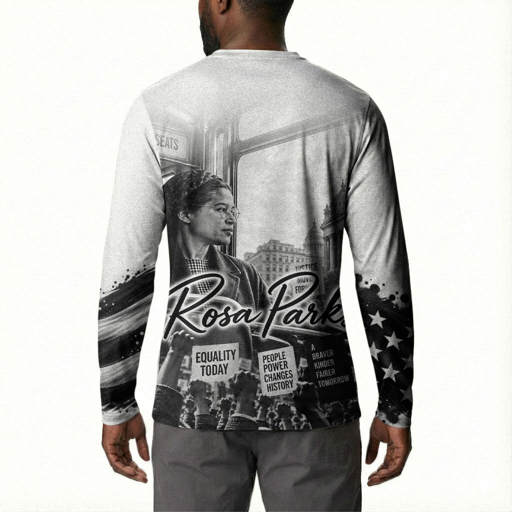 Rosa Parks Civil Rights Button Sweatshirt Vintage Bus American Flag And Red Roses Tribute