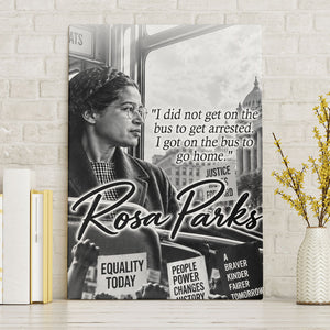 Rosa Parks Civil Rights Canvas Wall Art Vintage Bus American Flag And Red Roses Tribute