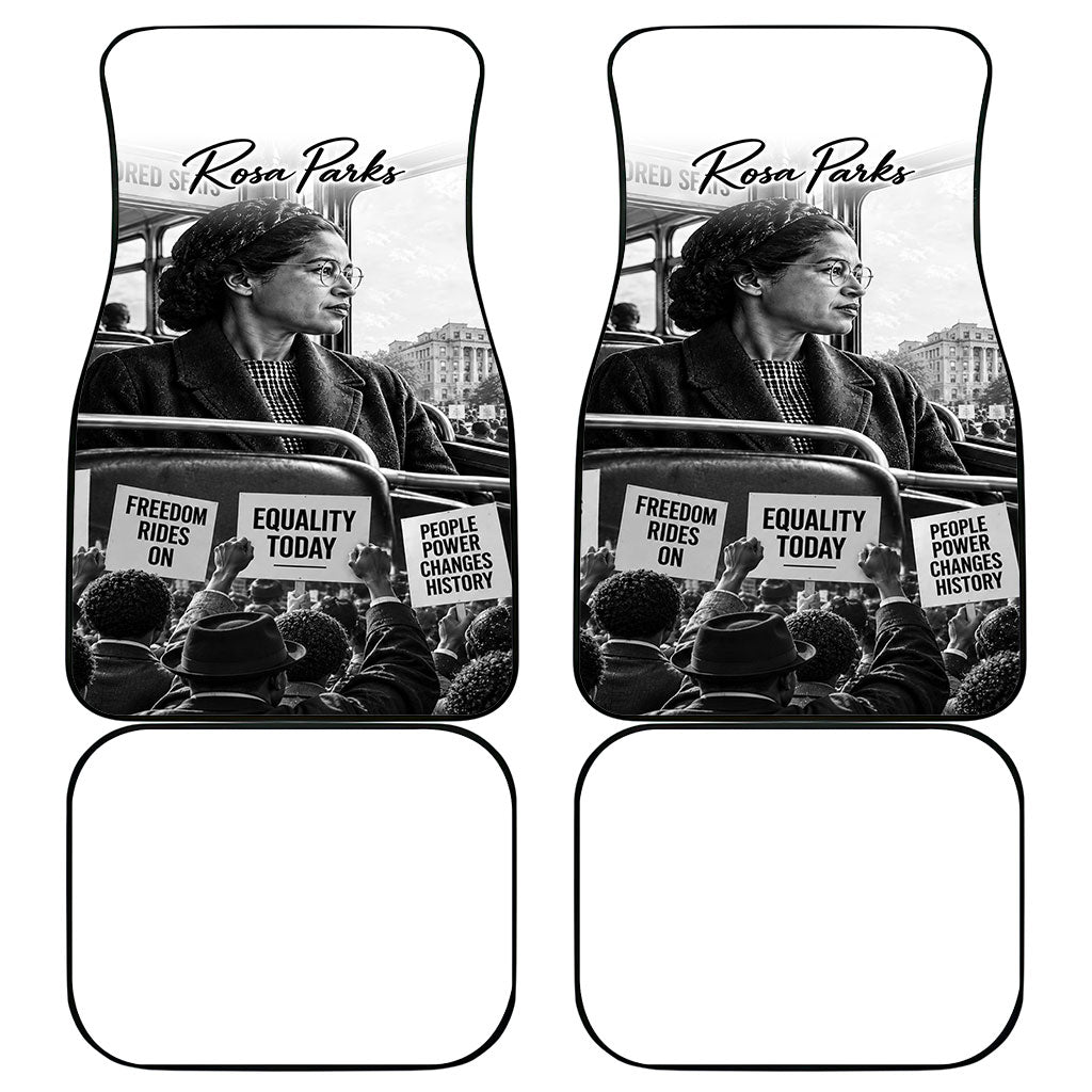 Rosa Parks Civil Rights Car Mats Vintage Bus American Flag And Red Roses Tribute