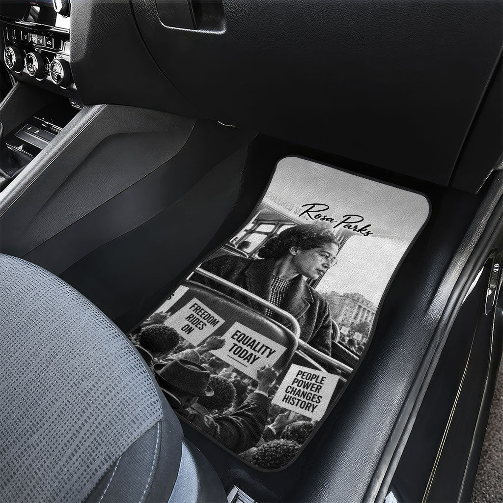 Rosa Parks Civil Rights Car Mats Vintage Bus American Flag And Red Roses Tribute
