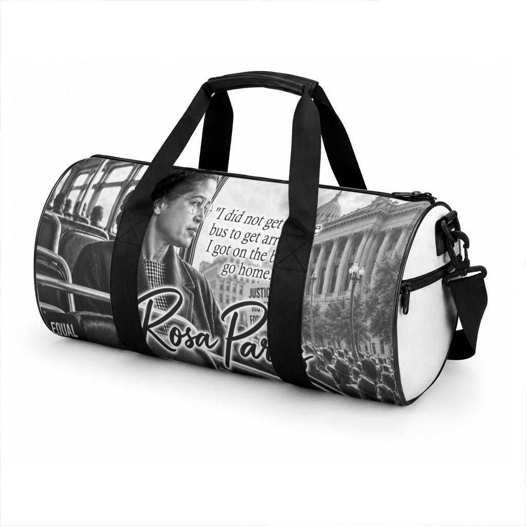 Rosa Parks Civil Rights Duffle Bag Vintage Bus American Flag And Red Roses Tribute