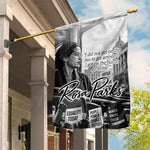 Rosa Parks Civil Rights Garden Flag Vintage Bus American Flag And Red Roses Tribute