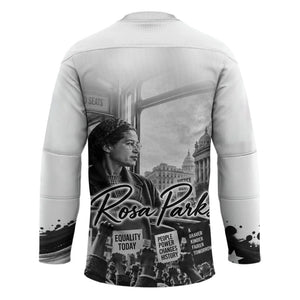 Rosa Parks Civil Rights Hockey Jersey Vintage Bus American Flag And Red Roses Tribute