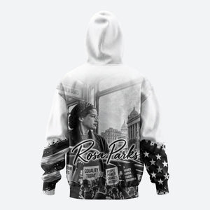 Rosa Parks Civil Rights Hoodie Vintage Bus American Flag And Red Roses Tribute