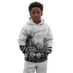 Rosa Parks Civil Rights Kid Hoodie Vintage Bus American Flag And Red Roses Tribute