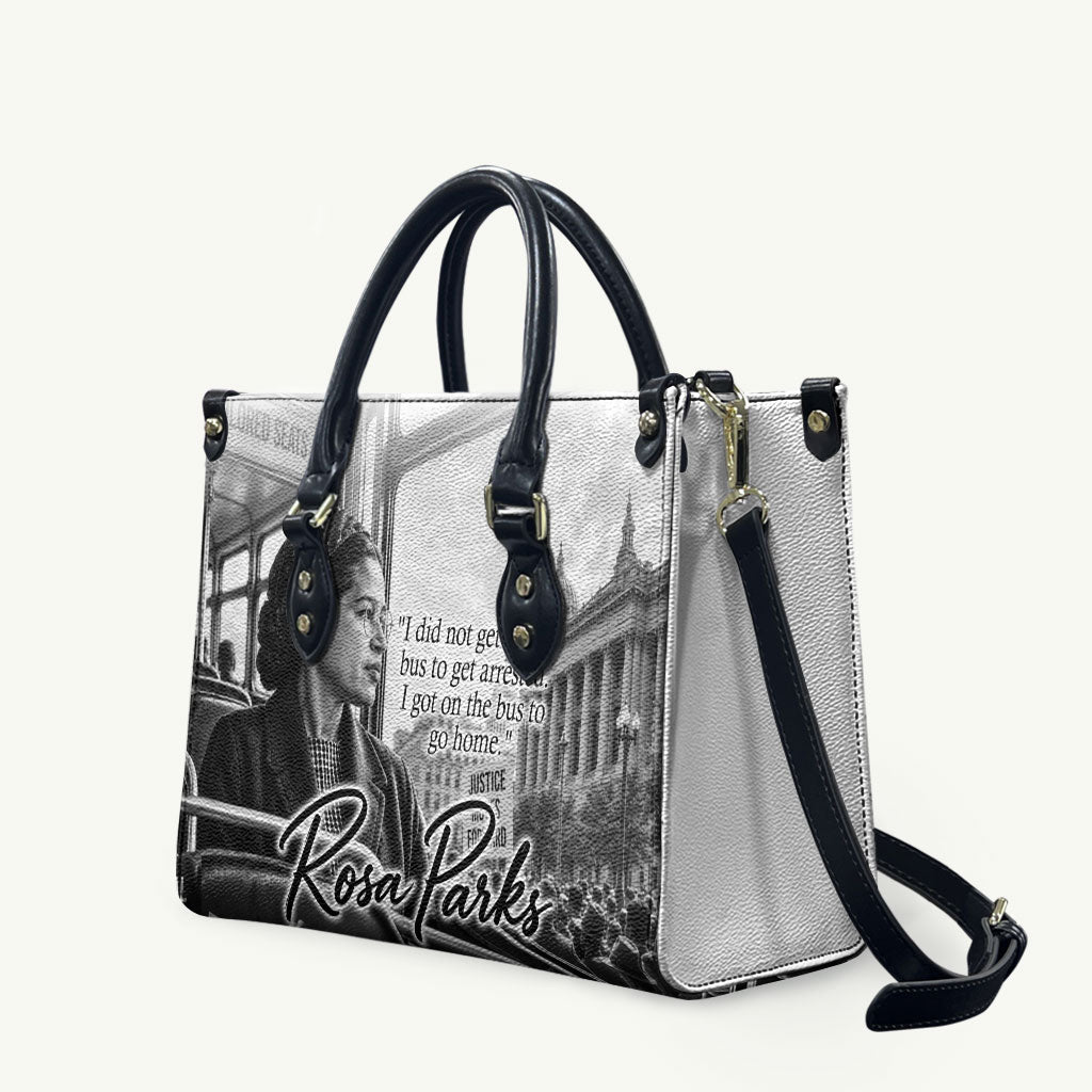 Rosa Parks Civil Rights Leather Bag Vintage Bus American Flag And Red Roses Tribute