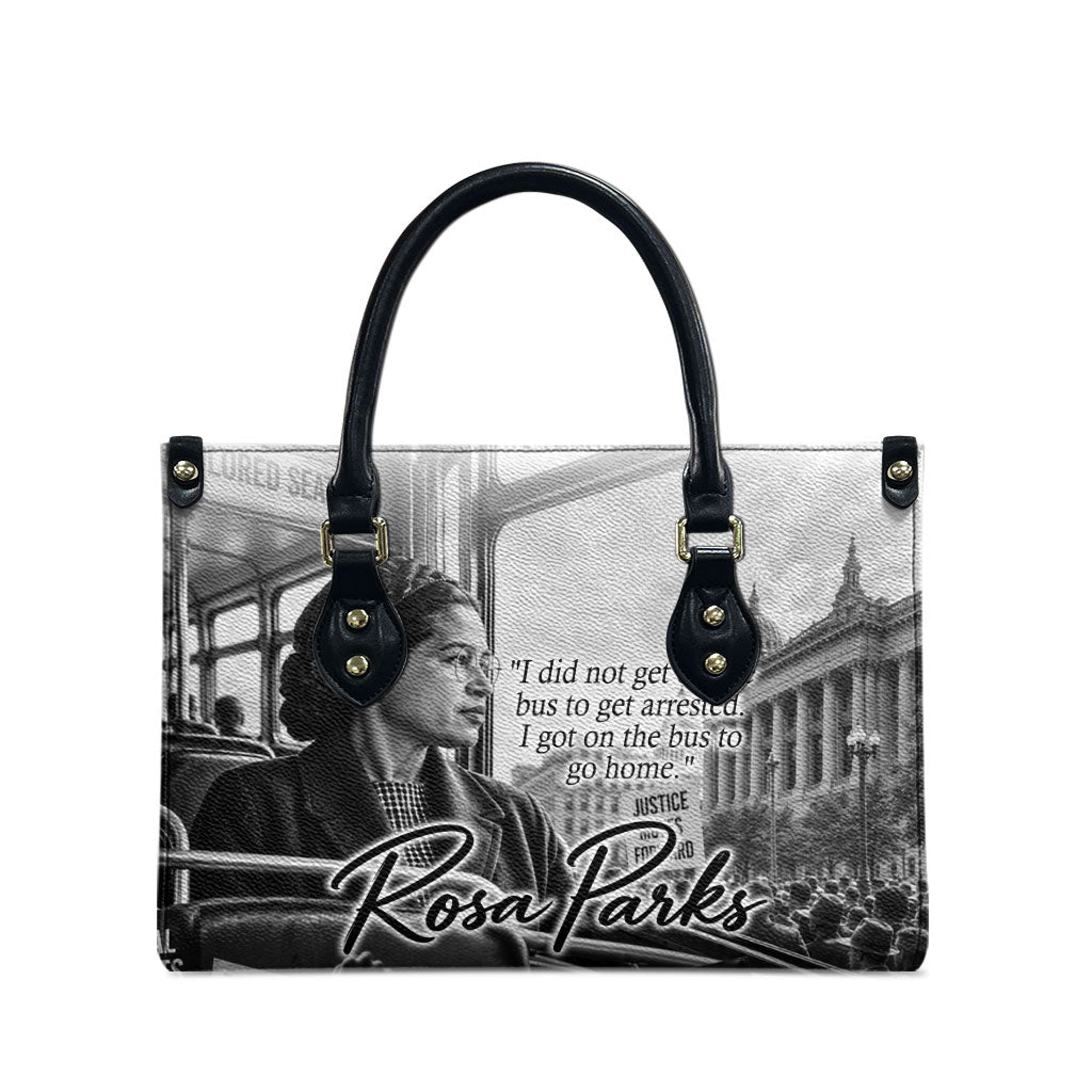 Rosa Parks Civil Rights Leather Bag Vintage Bus American Flag And Red Roses Tribute