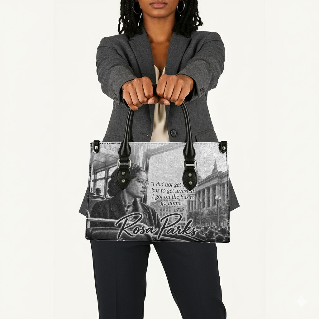 Rosa Parks Civil Rights Leather Bag Vintage Bus American Flag And Red Roses Tribute