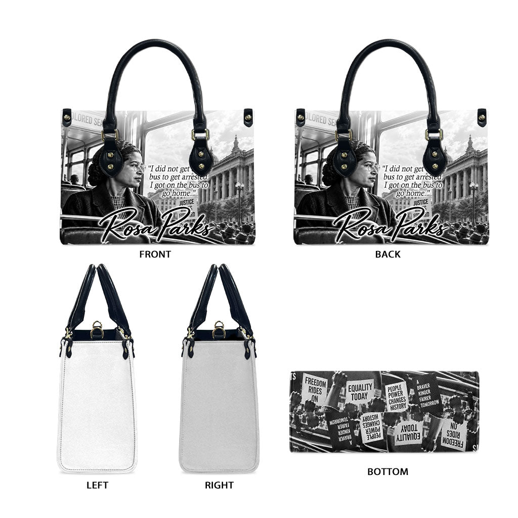Rosa Parks Civil Rights Leather Bag Vintage Bus American Flag And Red Roses Tribute