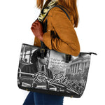 Rosa Parks Civil Rights Leather Tote Bag Vintage Bus American Flag And Red Roses Tribute