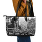 Rosa Parks Civil Rights Leather Tote Bag Vintage Bus American Flag And Red Roses Tribute