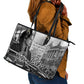 Rosa Parks Civil Rights Leather Tote Bag Vintage Bus American Flag And Red Roses Tribute