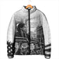 Rosa Parks Civil Rights Padded Jacket Vintage Bus American Flag And Red Roses Tribute
