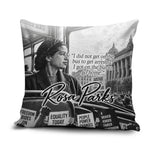Rosa Parks Civil Rights Pillow Cover Vintage Bus American Flag And Red Roses Tribute
