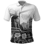 Rosa Parks Civil Rights Polo Shirt Vintage Bus American Flag And Red Roses Tribute
