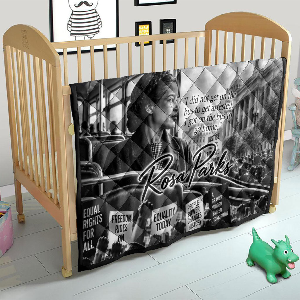 Rosa Parks Civil Rights Quilt Vintage Bus American Flag And Red Roses Tribute